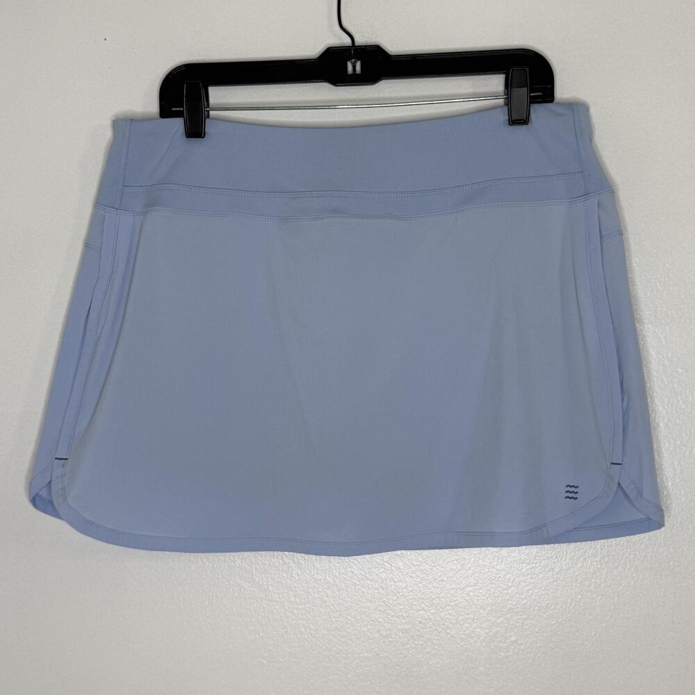 Free Fly Skort Womens XL Skirt Blue Built-In Shorts Zip Pocket Stretch Athletic